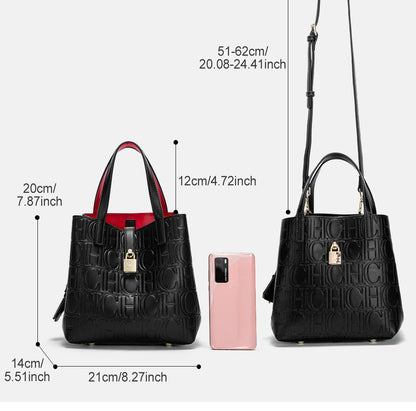 CHCH Women's Tote Bag New Steel Embossed Handheld Bun Mother Shopping Bag