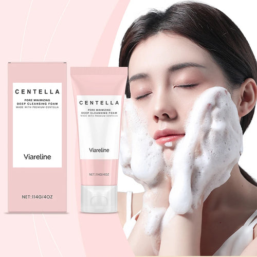 1/2/3/5 Pcs Centella Pore Minimizing Deep Cleansing Foam,Facial Skin Cleanser Moisturizing Soothing,Remove Pore-Clogging Debris