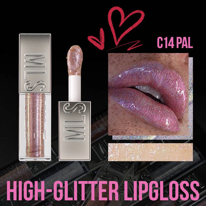 MLSMILE Women's Lipstick 6 Color Flash Lip Glaze Large Brush Head Design Moisten Lip Gloss 2025 New C48C03