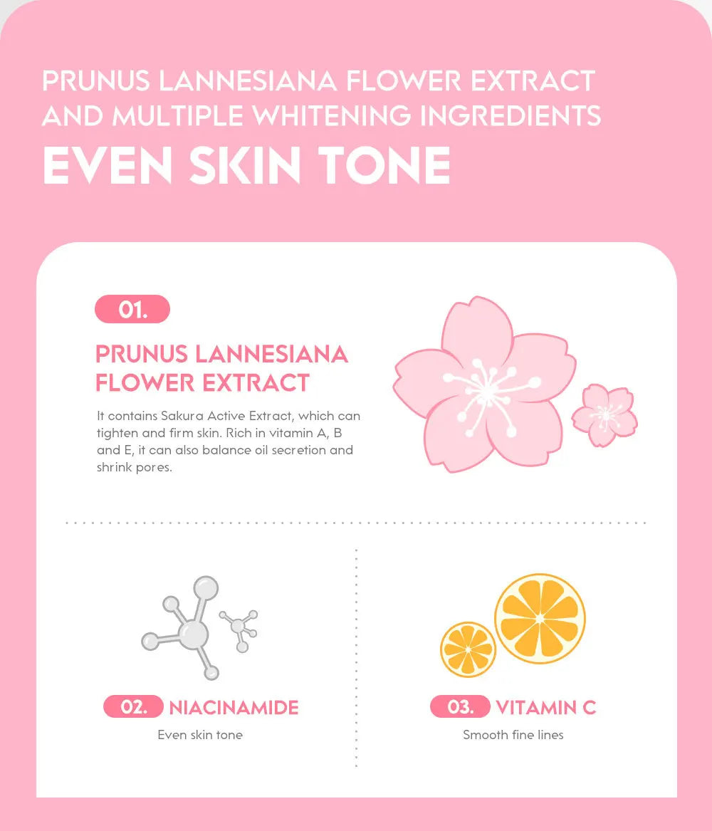 2Pcs Sakura Whitening Face Cream Wrinkle Remover Serum Anti-Aging Fade Fine Lines Lift Firming Essence Brighten Smooth Skin Care