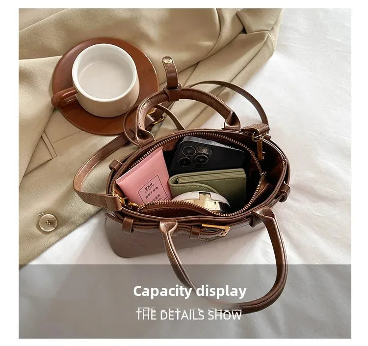 Fashionable Versatile Small Square Bag Women's Retro Crossbody Commuter Bag Ladies Handbag Soft Material Autumn Winter New Model