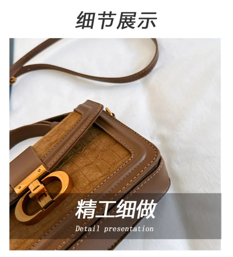 new retro portable small square bag is popular, with advanced texture and niche design, light luxury shoulder bag wholesale.