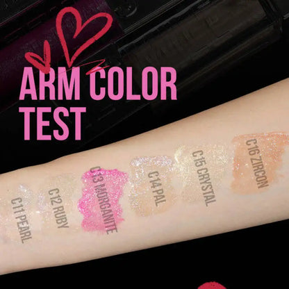 MLSMILE Women's Lipstick 6 Color Flash Lip Glaze Large Brush Head Design Moisten Lip Gloss 2025 New C48C03