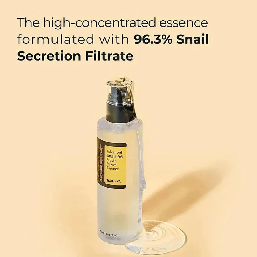 Snail Mucin 96% Skin Care Facial Essence Fading Fine Lines Repair Essence Firming Facial Snail Brightening Anti-Aging 100ml