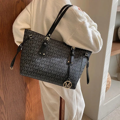 Tote Big Bag Women's New Retro Printed Letter Large Capacity Shoulder Handbag