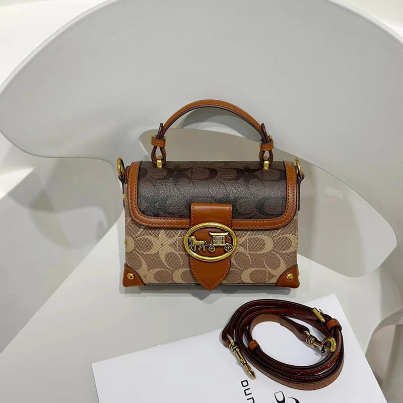 Brand premium women's bag graffiti box small square bag 2024 new autumn and winter designer handbag single shoulder crossbody ba