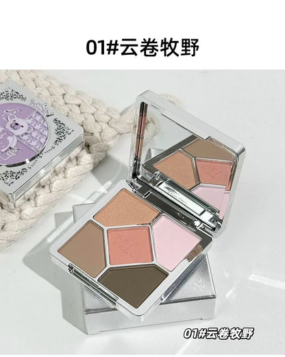 Eyeshadow Palette Blush Highlight Makeup Pearly Highgloss Shimmer Pink Brown Earth Color Fine Sequins Eye Shadow