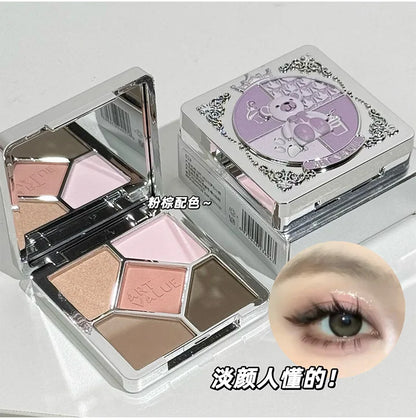Eyeshadow Palette Blush Highlight Makeup Pearly Highgloss Shimmer Pink Brown Earth Color Fine Sequins Eye Shadow