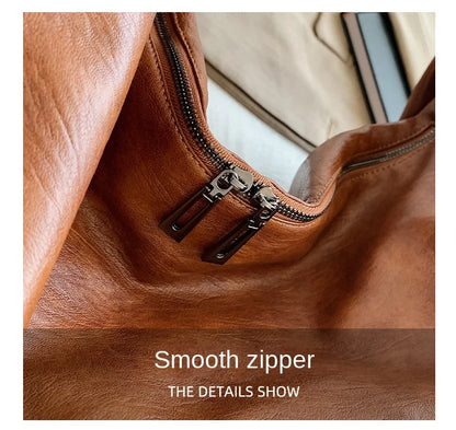 Big Black Shoulder Bags for Women Large Hobo Shopper Bag Solid Color Quality Soft Leather Crossbody Handbag Lady Travel Tote Bag