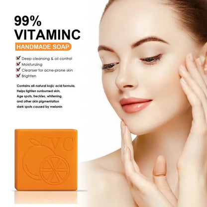 Vitamin C Handmade Soap Body Brightening Oil Control Smooth Soft Skin Moisturizing Exfoliating Anti Mite Facial Cleansing Soap
