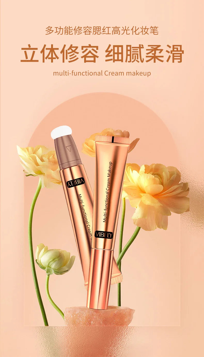 VIBELY High-gloss Concealer and Contouring Stick, brightening, three-dimensional, slimming face, Shadow Blush, multi-functional