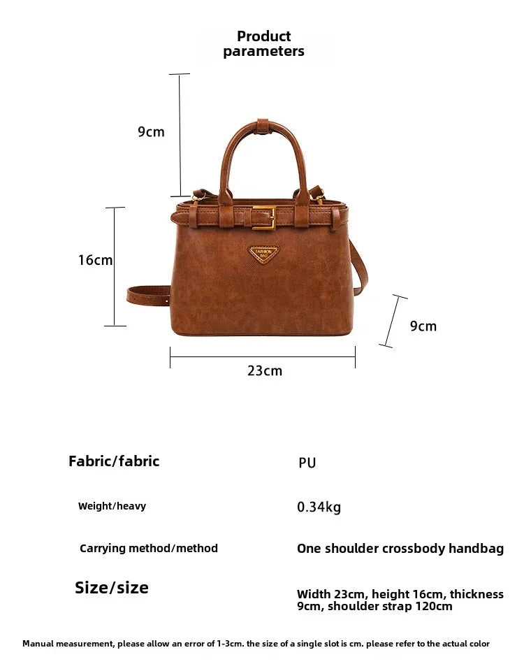 Fashionable Versatile Small Square Bag Women's Retro Crossbody Commuter Bag Ladies Handbag Soft Material Autumn Winter New Model