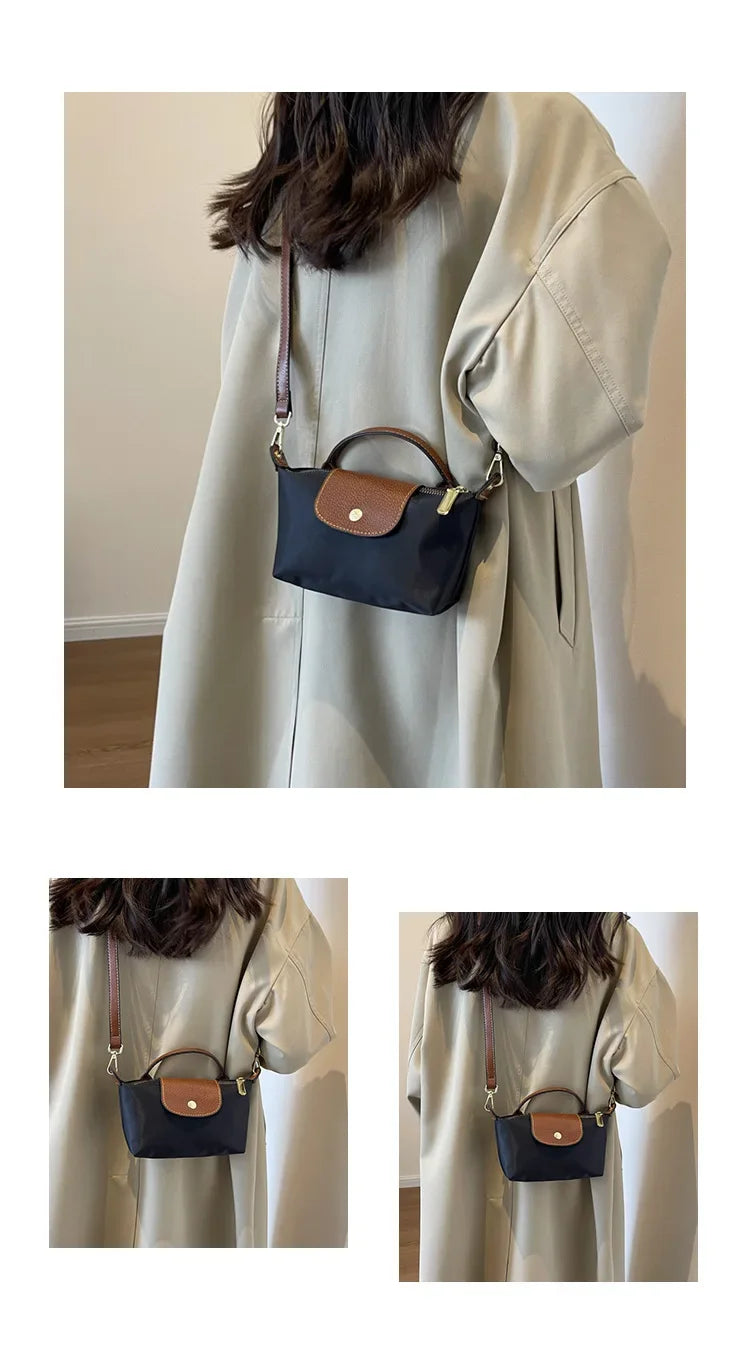 New Hot Sale Of The Season Fashionable Women's Plaid Canvas Dumpling Bag Crossbody Shoulder Bag Lightweight for Autumn Winter Ve