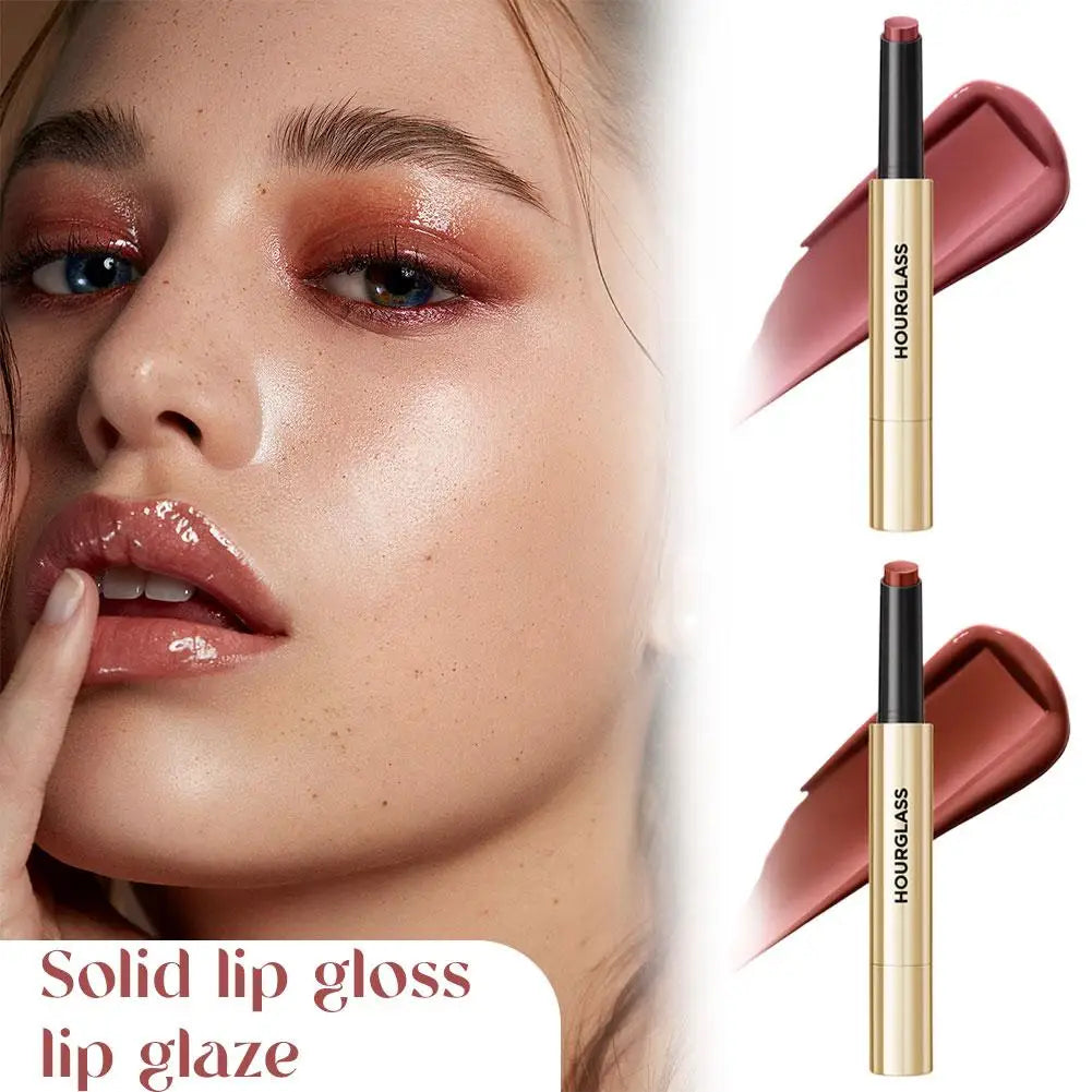 Hourglass Solid Lip Glaze Moisturizing Mirror Shine Lipstick Multi-color Suitable for Different Occasions and Makeup Looks