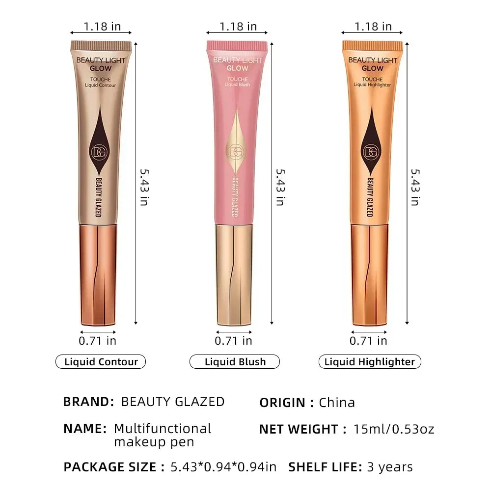 Liquid Blush Highlighter Pen Pearl Fine Shine Matte Naturally Brighten Multi-use Cheek Eye Tint Peach Blush Makeup korean blush