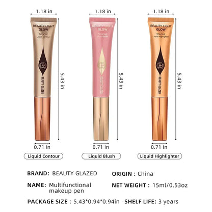 Liquid Blush Highlighter Pen Pearl Fine Shine Matte Naturally Brighten Multi-use Cheek Eye Tint Peach Blush Makeup korean blush