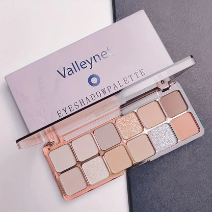 12 Color Eyeshadow Palette Earth Tones Shimmer Matte Long-Lasting Waterproof Pressed Powder Makeup for Eyes