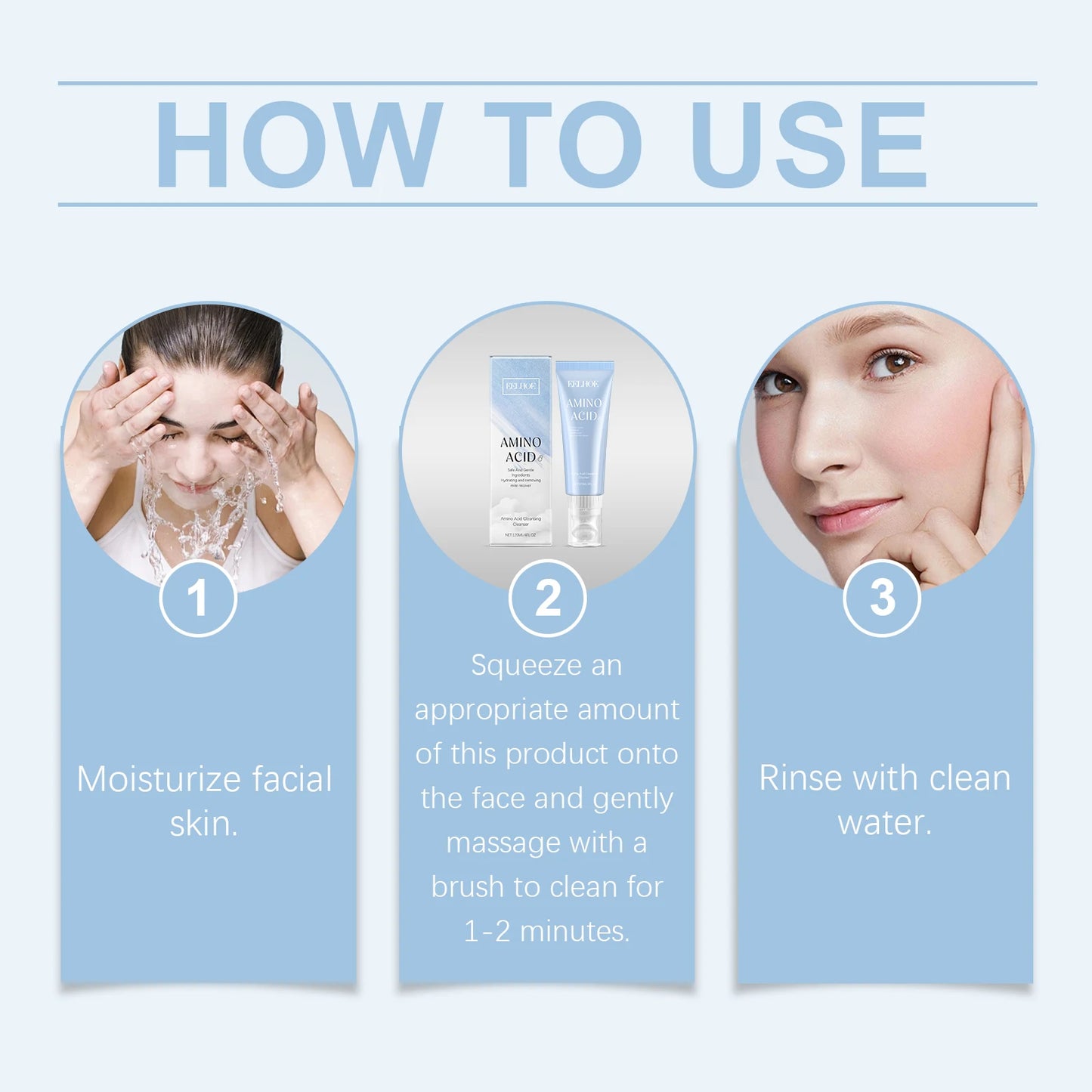 EELHOE Amino Acid Cleansing Cleanser Keep Moisturized Deeply Clean The Pores Remove Dirt Excess Oil Remove Aging Cuticles 120g