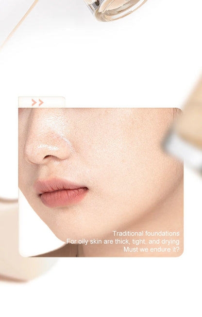 Judydoll Oil-Control Foundation, Long-Lasting, Matte Finish, Full Coverage, Oil-Free, Sweat-Proof, Flawless Skin, Oil Skin