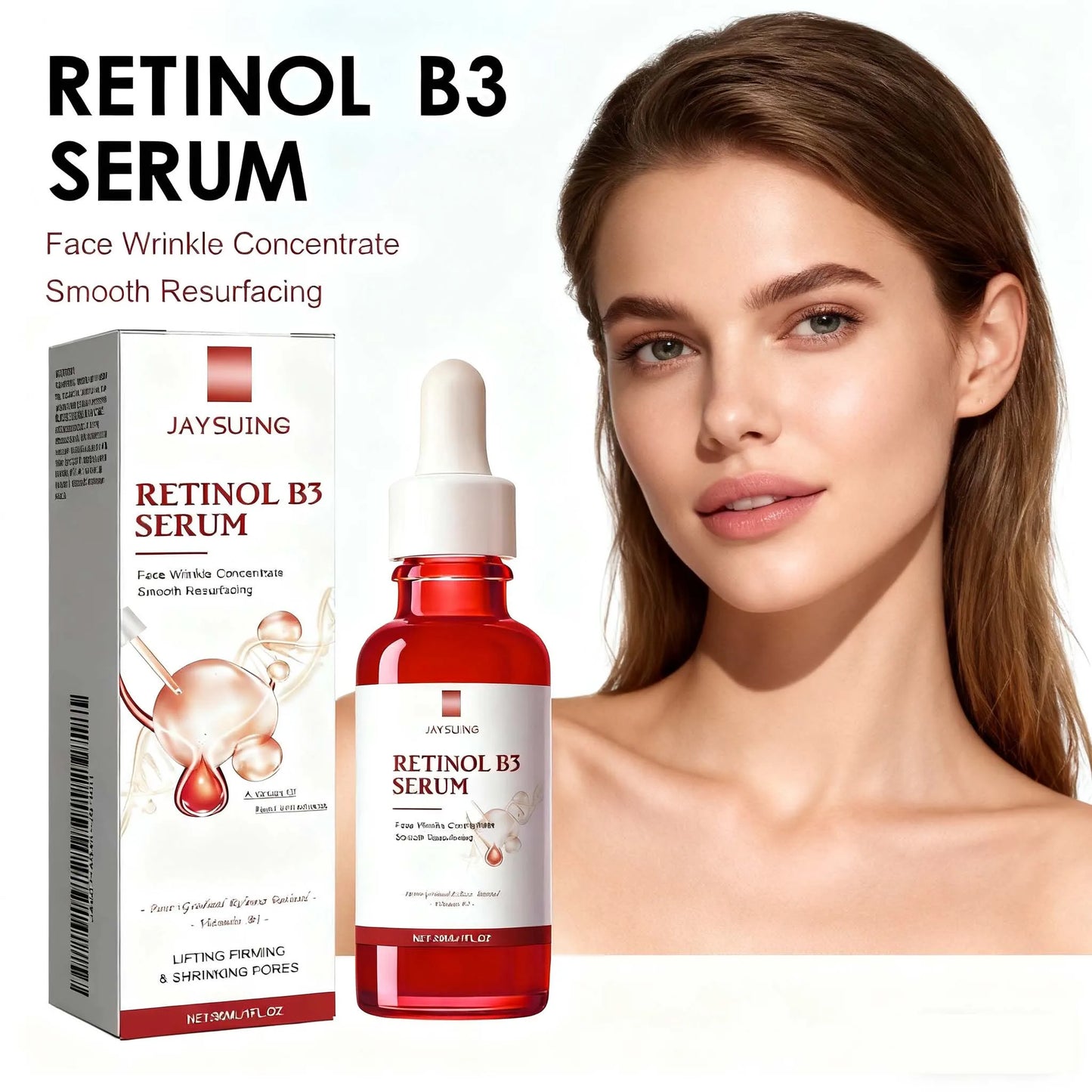 Retinol B3 Brightening Essence Reduce Fine Lines Inhibit Melanin Production Antioxidant Smooth Skin Moisturizing Facial Serum