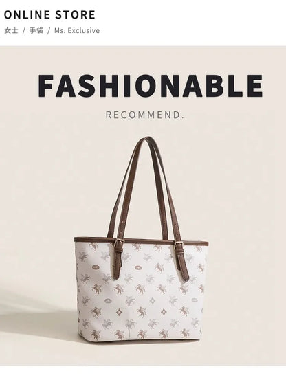 Popular and Versatile Leather Tote Bag with Large Capacity for Women 2024 New Fashion and Classic Computer Shoulder Handbag