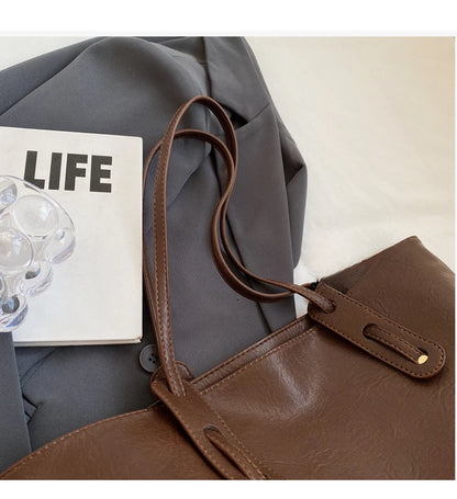 Large Capacity Women's Tote Bag 2023 Winter Fashion Trend Leather Shoulder Bags Office Handbag