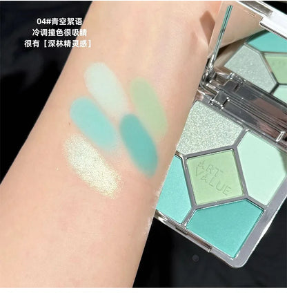 Eyeshadow Palette Blush Highlight Makeup Pearly Highgloss Shimmer Pink Brown Earth Color Fine Sequins Eye Shadow