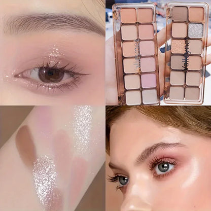 12 Color Eyeshadow Palette Earth Tones Shimmer Matte Long-Lasting Waterproof Pressed Powder Makeup for Eyes