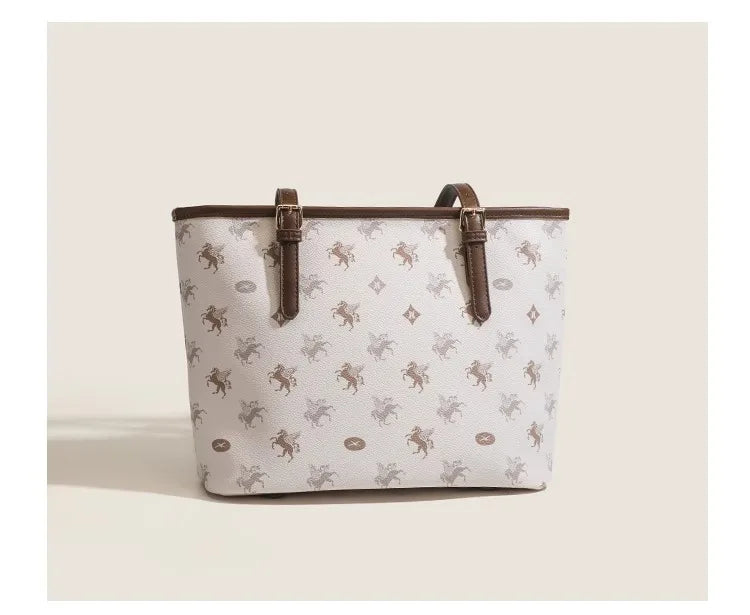 Popular and Versatile Leather Tote Bag with Large Capacity for Women 2024 New Fashion and Classic Computer Shoulder Handbag