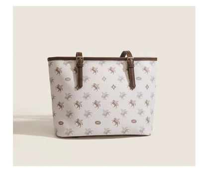 Popular and Versatile Leather Tote Bag with Large Capacity for Women 2024 New Fashion and Classic Computer Shoulder Handbag