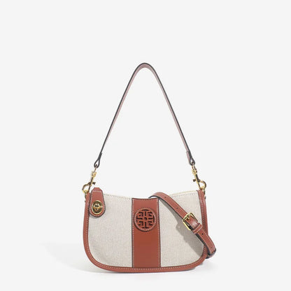 TB 2024 New Fashion Casual Armpit Bag Light Luxury Trendy Canvas Messenger BagShoulder Bag Womens Handbag