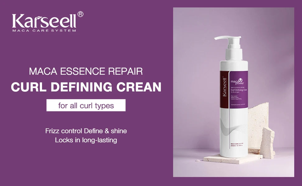 Original Karseell Volume Shampoo and Conditioner Argan Oil Moisturizing Smooth Leave in Cream Curl Defining Cream Hair Care Set
