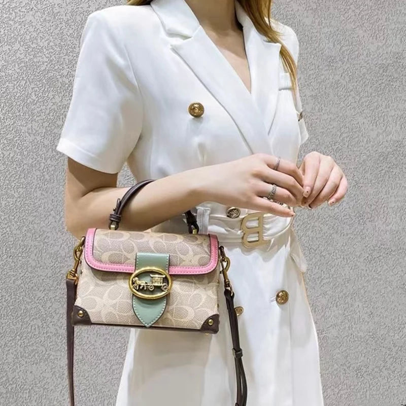 Brand premium women's bag graffiti box small square bag 2024 new autumn and winter designer handbag single shoulder crossbody ba