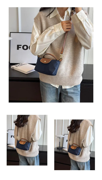 New Hot Sale Of The Season Fashionable Women's Plaid Canvas Dumpling Bag Crossbody Shoulder Bag Lightweight for Autumn Winter Ve