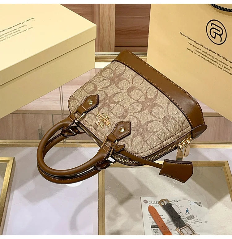 Brand women's handbag shell bag 2025 new high-end retro handbag shoulder bag versatile light luxury crossbody women's bag trend