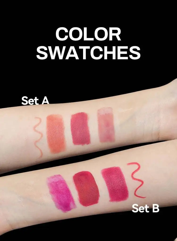 MLSMILE Makeup Set Holiday Gift Box 5pc/set Gloss Waterproof Moisturizing Long-lasting Liquid Lipstick Lip Liner New