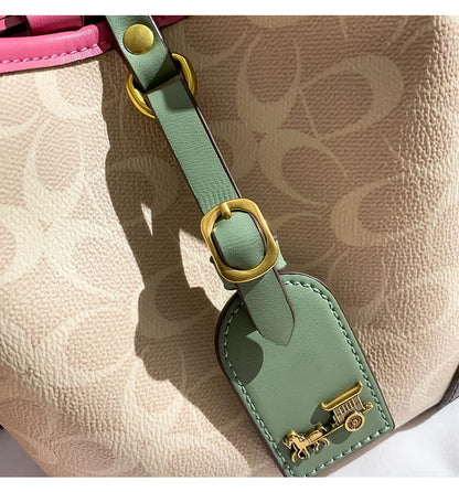 Light luxury women's handbag, retro carriage drawstring bucket bag, 2025 new style bag, high-end single shoulder crossbody bag