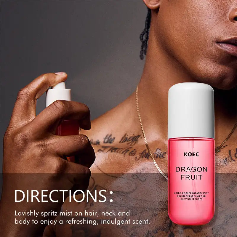50ml KOEC Dragon Fruit Pink Fragrance Mist Perfume Moisturizing Refreshing Triple Notes Tropical Fruits Extract Propylene Glycol