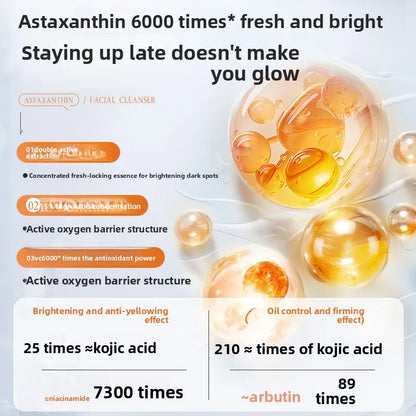 Astaxanthin facial cleanser whitening, oil control, deep cleansing, acne removal, fading marks and pore shrinking facial cleanse