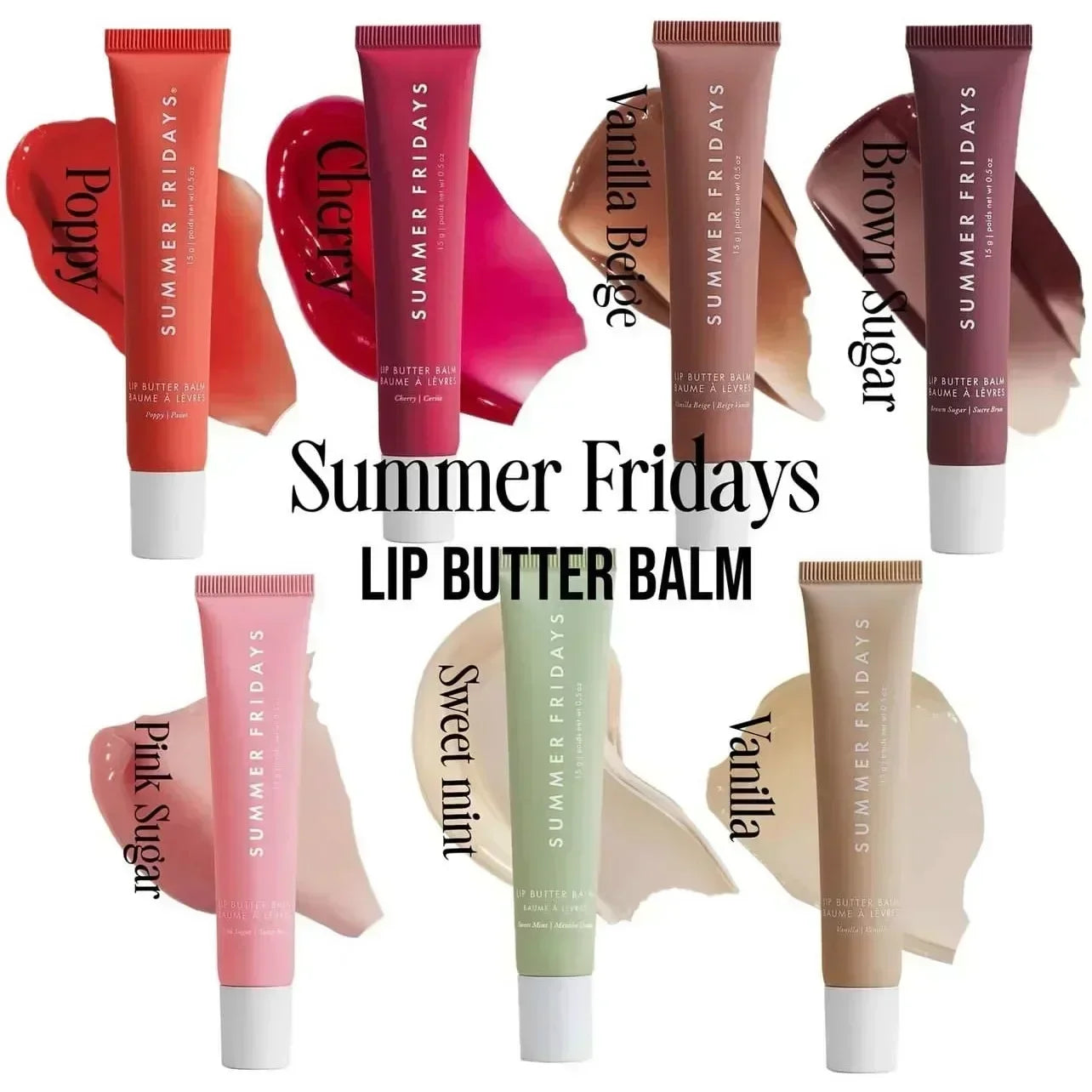 Fashion Summer Fridays Cherry Pink Sugar Vanilla  Lip Balm Moisturizing Lipstick Set Soft Tube Mirror Lip Gloss Lip Makeup Care