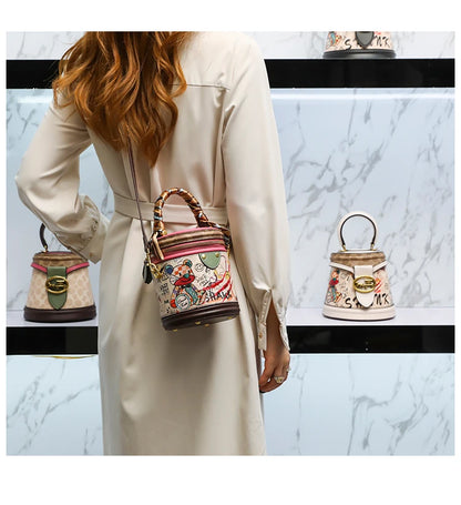 Women's handbag 2023 new fashion designer cylinder bag handbag single shoulder crossbody women's bag small bag
