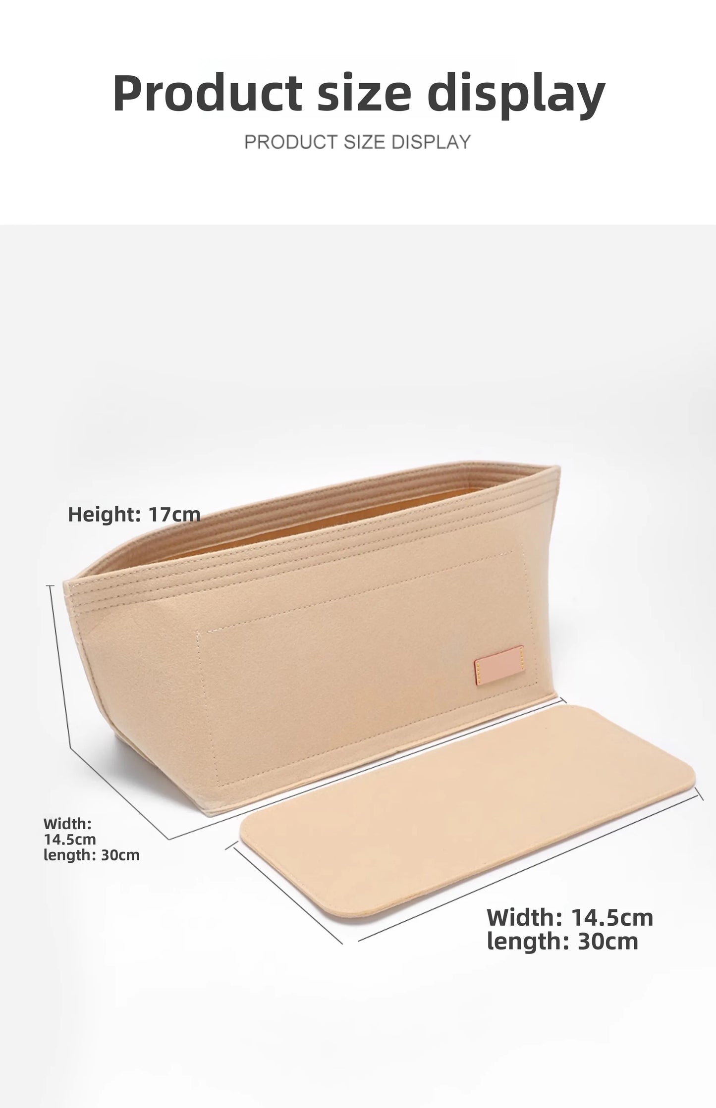 Purse Organizer insert for Handbags Base Shaper 3pc Set city33 Felt Organizer Insert Large Tote Bag Organizer with Zipper