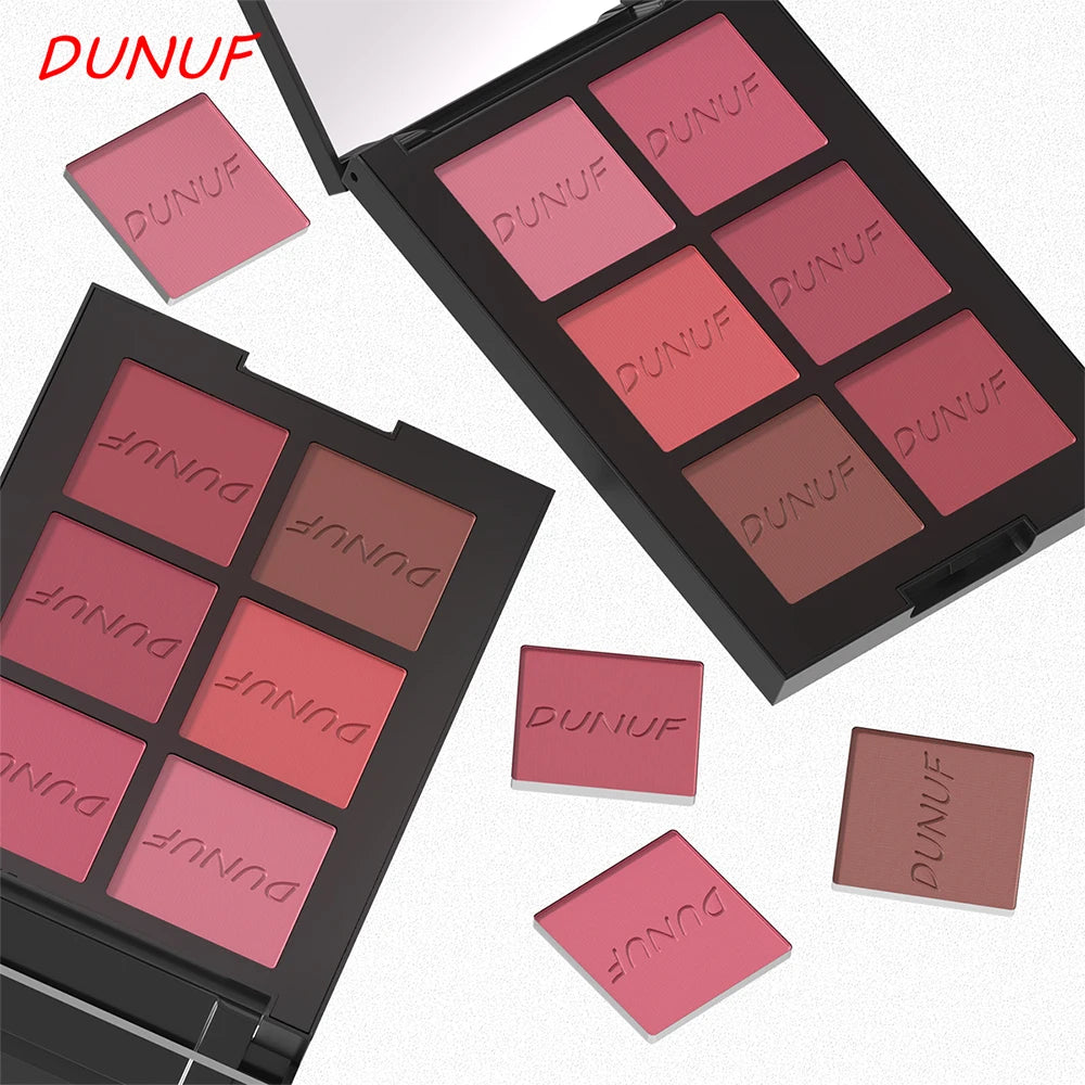 Airflow Powder Blush Palette 6 Color Matte Shimmery Highlighter Bronzer Longwearing High Pigment Waterproof Contour Makeup