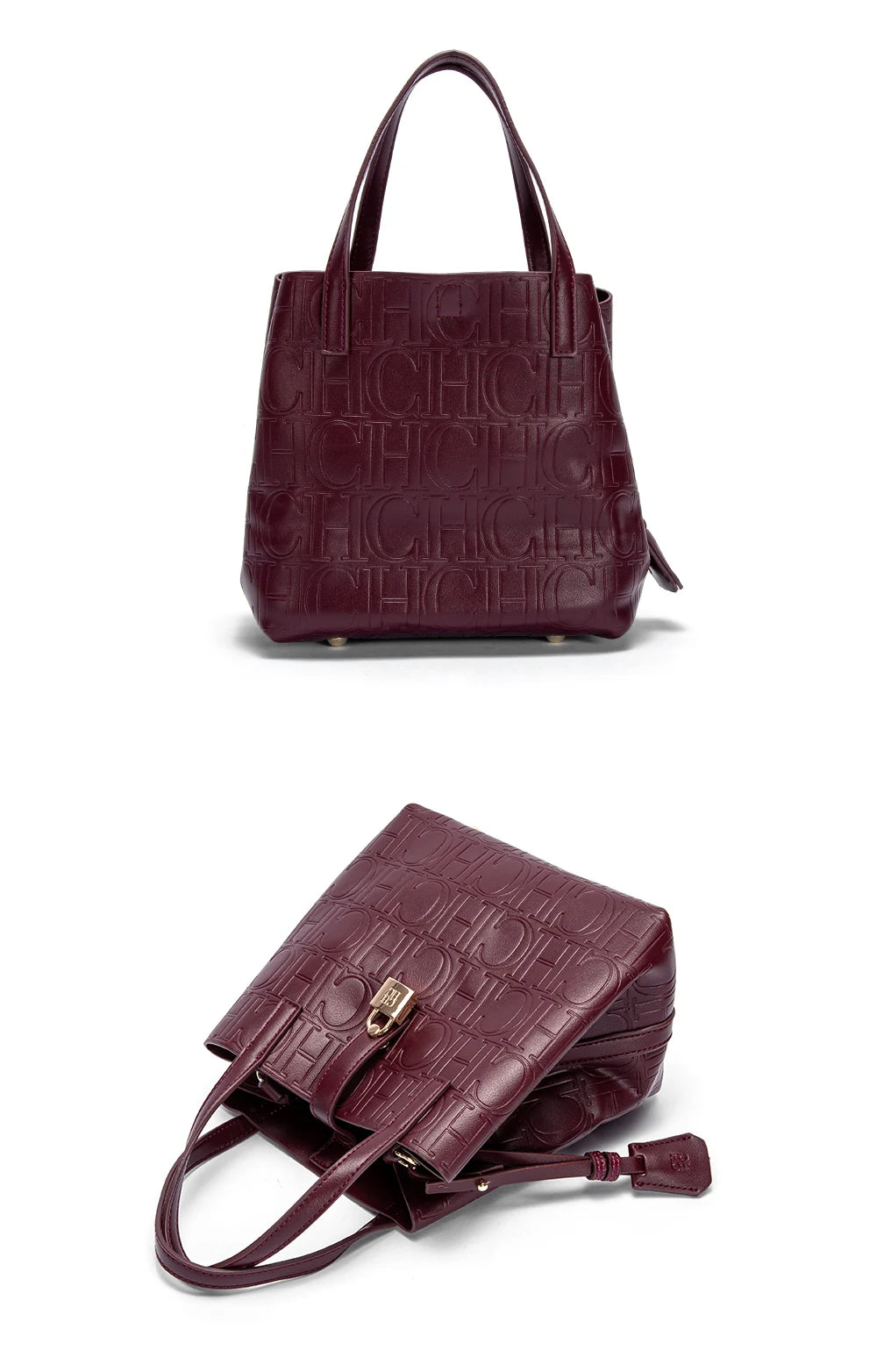 CHCH Women's Tote Bag New Steel Embossed Handheld Bun Mother Shopping Bag