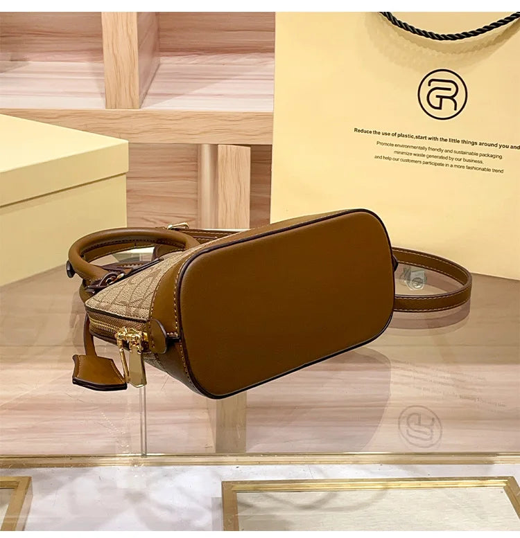 Brand women's handbag shell bag 2025 new high-end retro handbag shoulder bag versatile light luxury crossbody women's bag trend