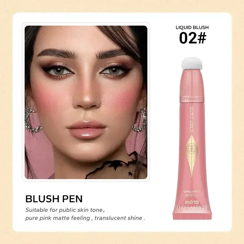 Liquid Blush Highlighter Pen Pearl Fine Shine Matte Naturally Brighten Multi-use Cheek Eye Tint Peach Blush Makeup korean blush