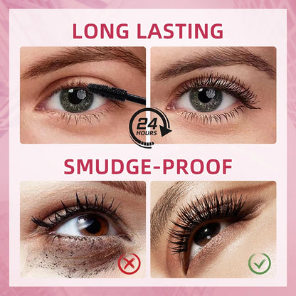 Natural Thick Curling Mascara Makeup Non-Smudge Brushes Lengthens Eyelashes Waterproof Fast Dry Black Curling Mascara Cosmetics