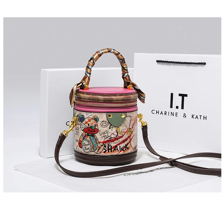 Women's handbag 2023 new fashion designer cylinder bag handbag single shoulder crossbody women's bag small bag