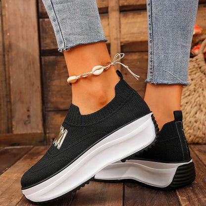 Women Platform Sneakers Casual Slip on Fashion Loafers Shoes Ladies Outdoor Breathable Tennis Sneakers Woman Zapatos De Mujer