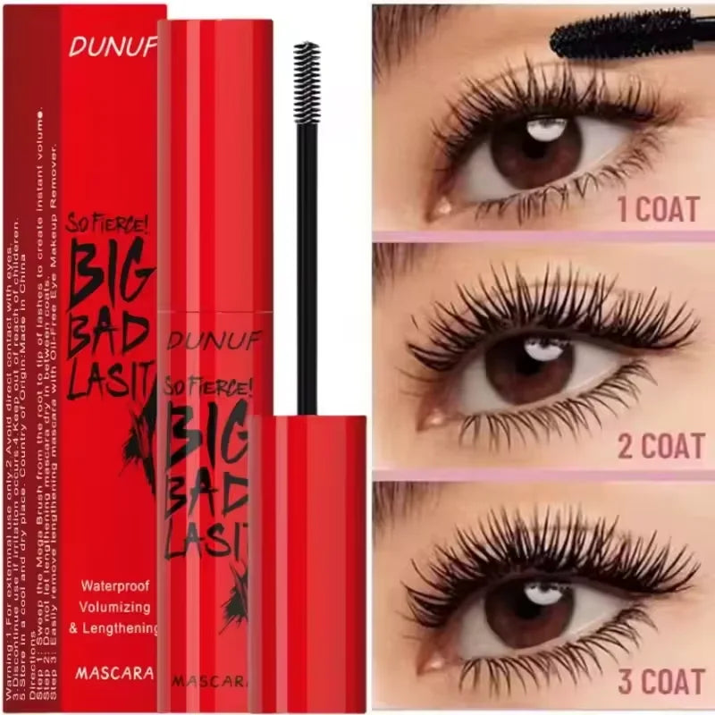 DUNUF Waterproof Mascara Eyelashes Lengthening Long Lasting Silky Lash Black Eyelashes Extension Make Up Beauty Eye Korean Cosmetic